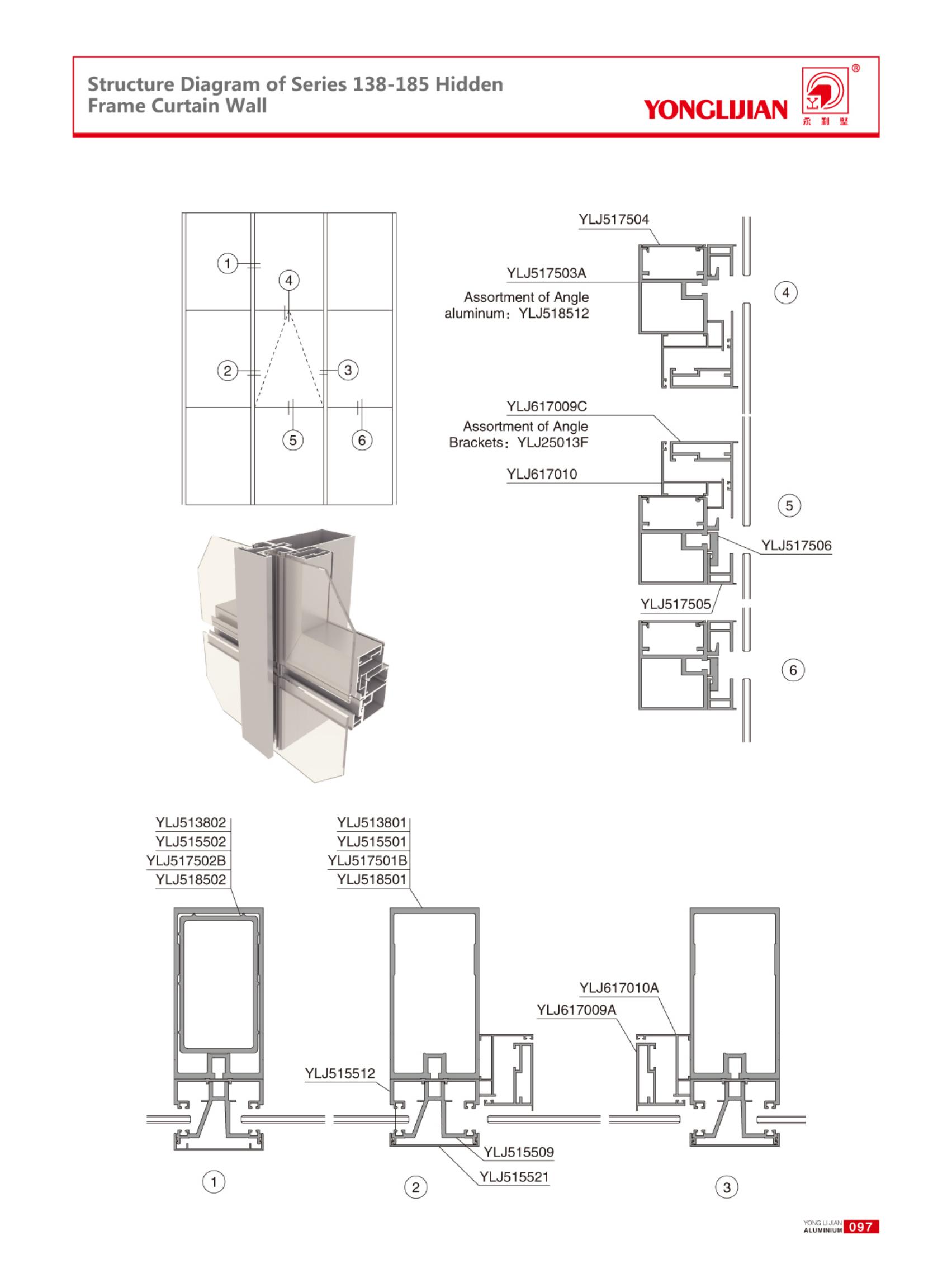 Structure Diagram of Series 138-185 HiddenFrame Curtain Wall (4).jpg